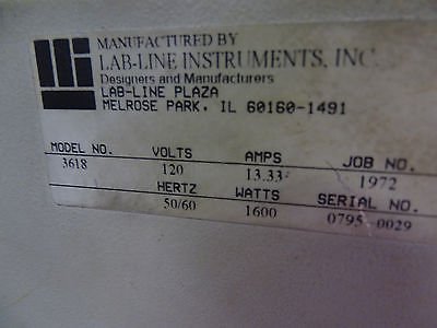 Lab-Line Squaroid 3618 Vacuum Oven w/ Nitrogen Purge port N7