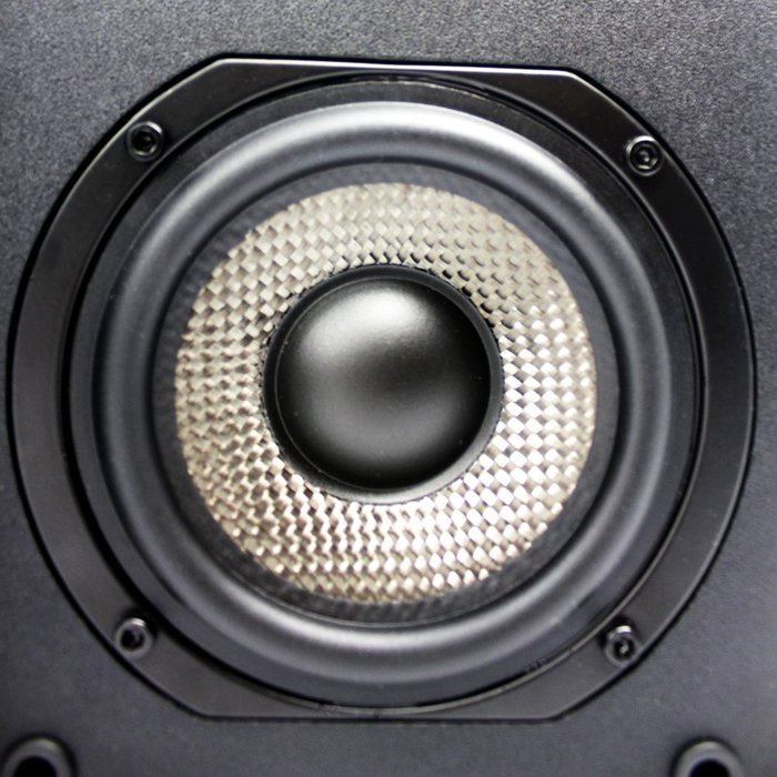 LONPOO Professional Basic Bookshelf Speaker 2-Way 75W2 Classic Wooden Loudspeaker with 4-Inch Carbon Fiber Woofer... N3