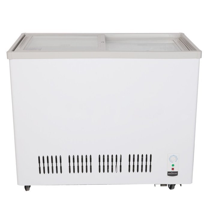 226L Double-Temperature Glass Display Showcase Ice Cream Freezing Chest Deep Freezer Beer Beverages Merchandise... N5