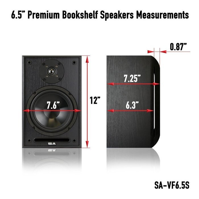 6.5" Premium Bookshelf Speakers by Sound Appeal N7
