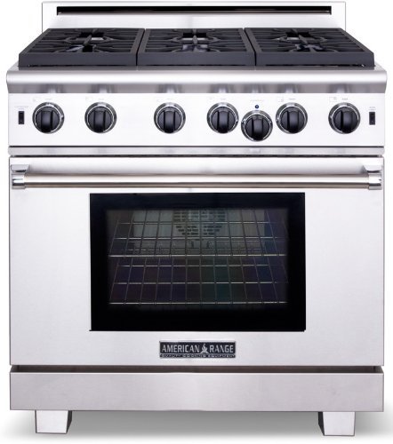 American Range ARR636L Cuisine Series 36 Sealed Burner All Gas Range - Stainless Steel N2