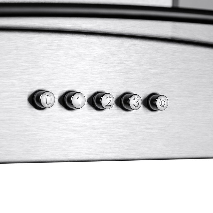 Perfetto Kitchen and Bath 36" Convertible Wall Mount Range Hood in Stainless Steel with LEDs, Push Controls &... N7