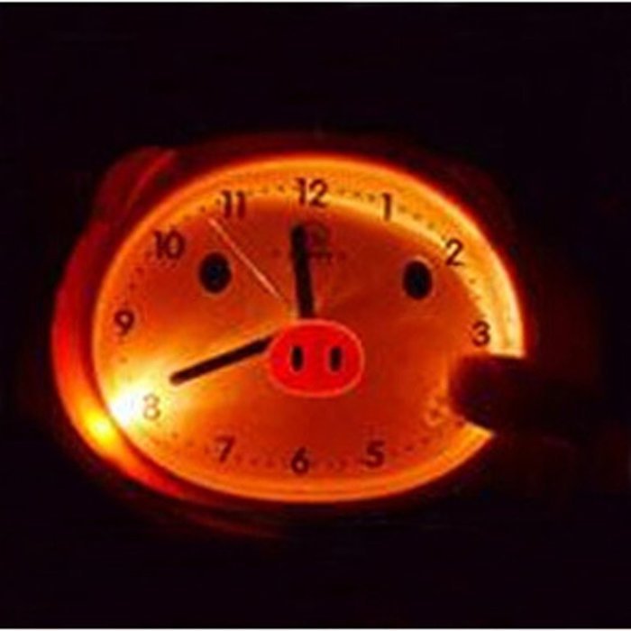 Kangkang@ Roll Over Image to Zoom in Creative Pig Small Night-light Alarm Clock with Loud Alarm Bell(round,yellow...