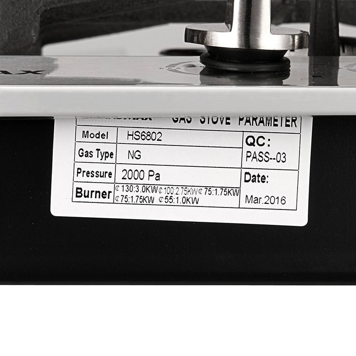 Windmax 34" Silver Stainless Steel 6 Burners Built-In Stove LPG/NG Fixed Cooktop Cooker N4