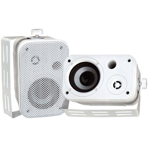 3.5" White 300-Watt Indoor/Outdoor Waterproof Speakers