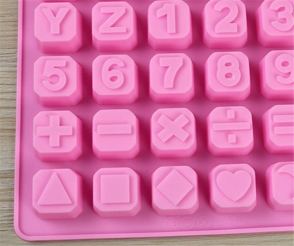 SNW Cake Mold Baking Mold 48 Hole Alphanumeric Silicone Mold