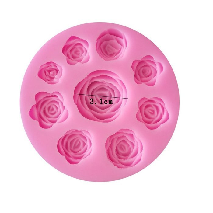 SHINA New Arrival Fondant Silicone Sugar Nine Red Roses Shaped Cake Craft Mold For Your Baby