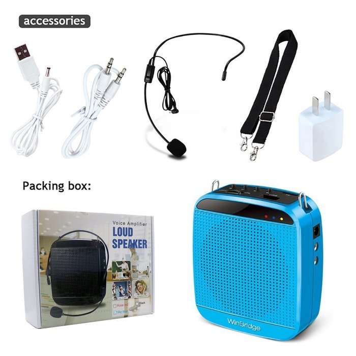 WinBridge WB003 Portable Waist Voice Amplifier with 7.4V/1200MAh Lithium Battery Suitable for Tour Guides, Teachers... N8