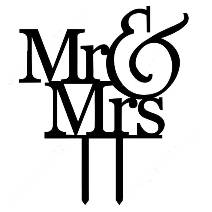 LingStar Mr & Mrs Wedding Cake Topper Unique Cake Decoration White N2