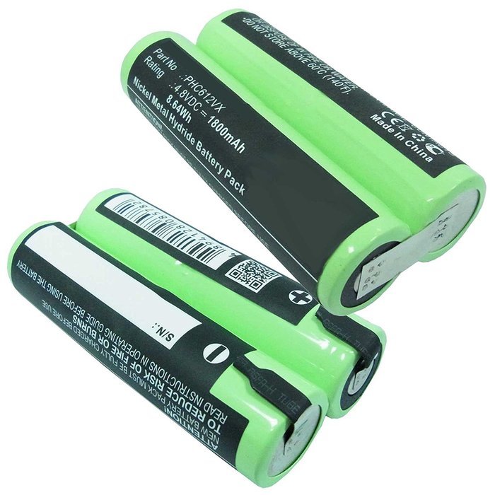 2x Fresh New Exell EBVB-160 4.8V NiMH 1800mAh Rechargeable Replacement Vacuum Battery For PHILIPS FC6125 Vacuums...
