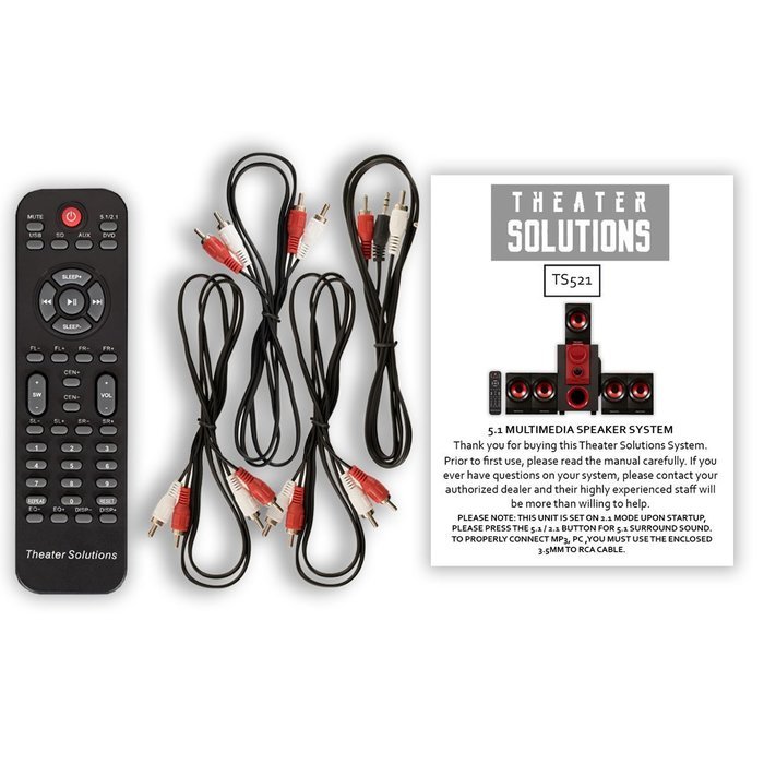 Theater Solutions TS521 Home Theater 5.1 Speaker System with Powered Sub and USB Drive N2