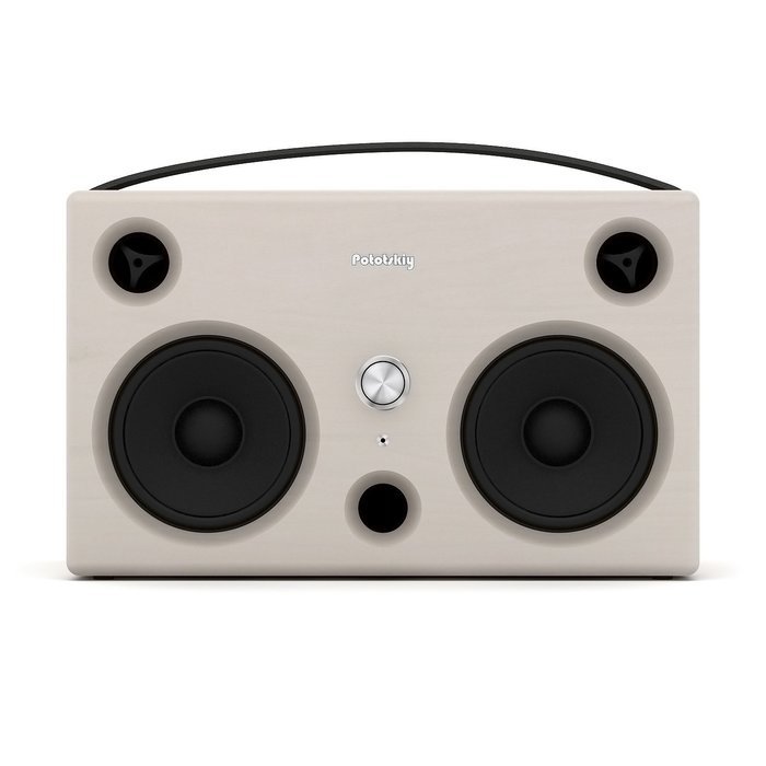 Vintage Milk White Portable Audio Boombox, From 10 to 30 Hours Without Charging N3