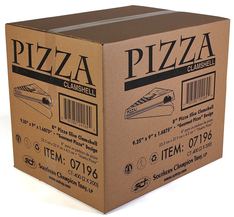 Southern Champion Tray Paperboard Pizza Slice Clamshell Food Container (Case of 400) N2