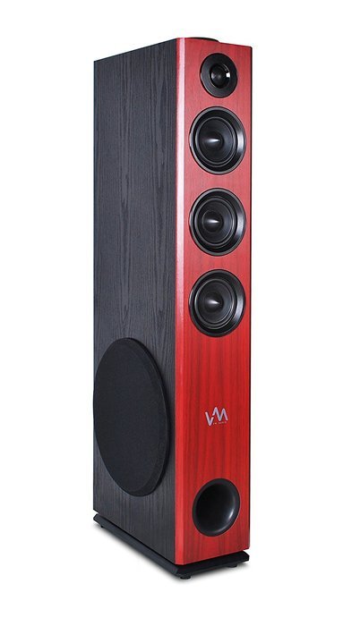 VM Audio EXAT32 Cherry/Black Floorstanding Powered Bluetooth Tower Speakers Pair N5