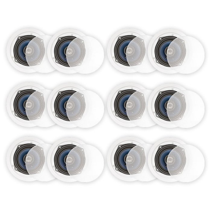 Blue Octave LC52 In Ceiling Speakers Home Theater Surround Sound 2-Way Speaker 6 Pair Pack