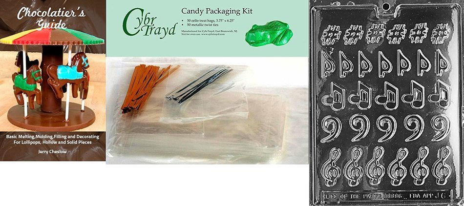 Cybrtrayd J006 Music, Music, Music Chocolate Candy Mold with Exclusive Cybrtrayd Copyrighted Chocolate Molding... N3
