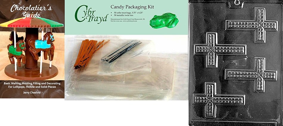 Cybrtrayd R010 Fancy Cross Chocolate Candy Mold with Exclusive Cybrtrayd Copyrighted Chocolate Molding Instructions...