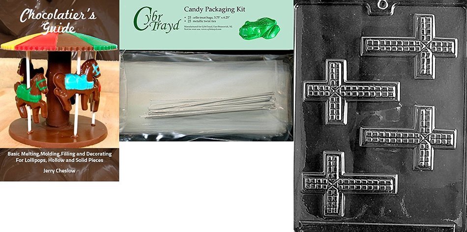 Cybrtrayd R010 Fancy Cross Chocolate Candy Mold with Exclusive Cybrtrayd Copyrighted Chocolate Molding Instructions... N2