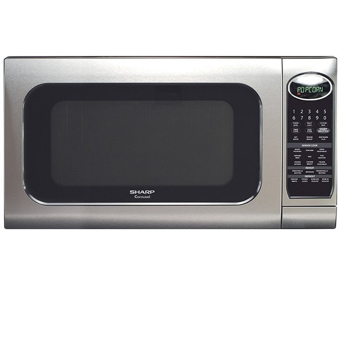 Sharp - 1.3 Cu. Ft. Mid-Size Microwave - Smooth White