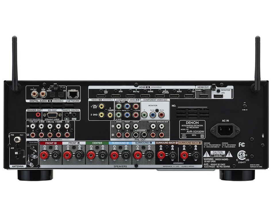 Denon AVR-X3100W 7.2 Channel Full 4K Ultra HD AV Receiver with Bluetooth and Wi-Fi (Discontinued by Manufacturer) N2