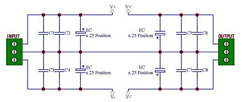 Electronics-Salon 1PCS Capacitor Filter Bare PCB, Support 100pcs D12.5mm Electrolytic Capacitors. N7