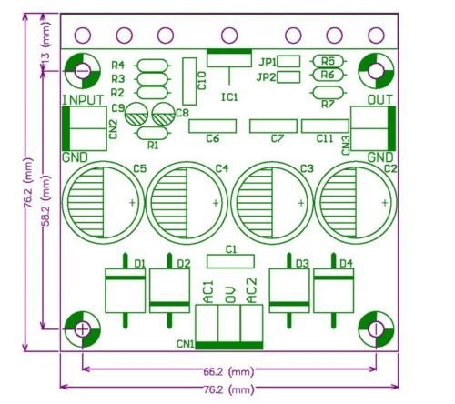 Electronics-Salon Mono 25W Audio Amplifier Module Board, Based on LM1875. N7