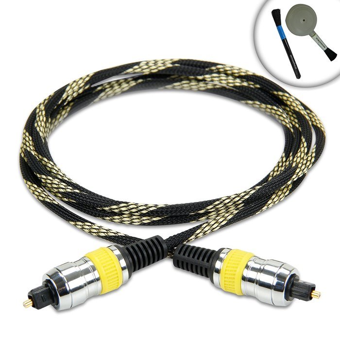 DATASTREAM Digital Audio Optical TOSLink Cable (6') w/ High Fidelity Audio Transfer & Nylon Braided Cable - Works...