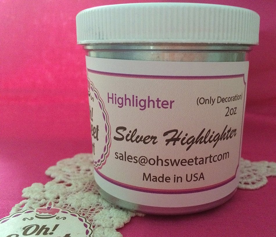 Silver Highlighter 2 Oz Container By Oh! Sweet Art