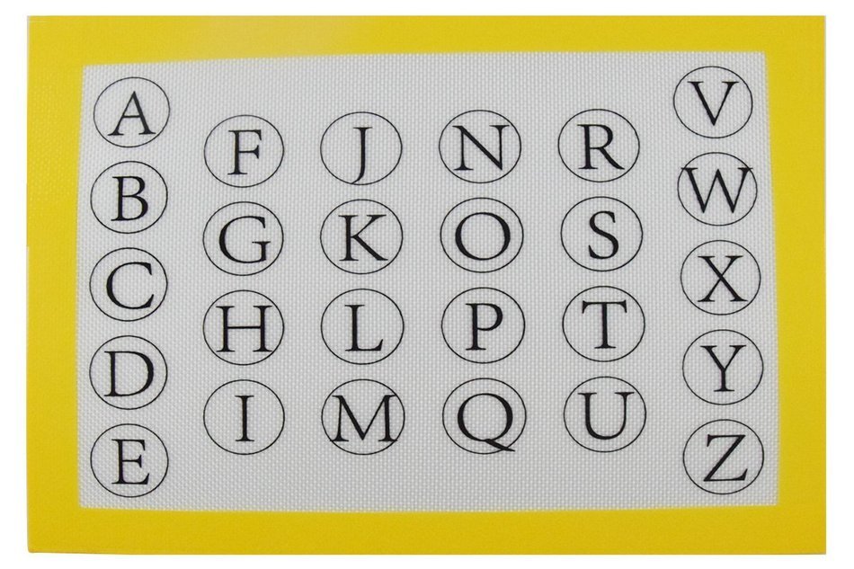 Homankit Silicone Baking Mat - Non Stick Silicon Liner for Bake Pans & Rolling - Unique Design of 26 Letters -... N2