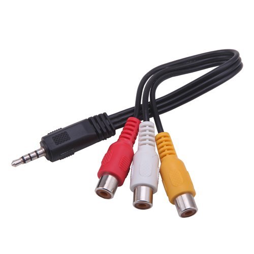 HDE 3.5 mm to Triple RCA Audio/Video AV Female Composite Stereo Splitter Cable Adapter N3