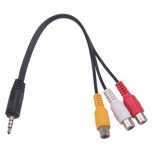HDE 3.5 mm to Triple RCA Audio/Video AV Female Composite Stereo Splitter Cable Adapter N4