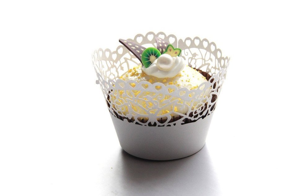 Kuke 24 pcs Butterfly Flower Laser Cut Cupcake Wrappers Cupcake Liners Muffin Container for Baby Shower Baby Birthday...