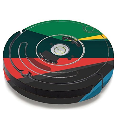 Skin Decal Vinyl Wrap For IRobot Roomba 650 655 Vacuum / Abstract Patterns Green