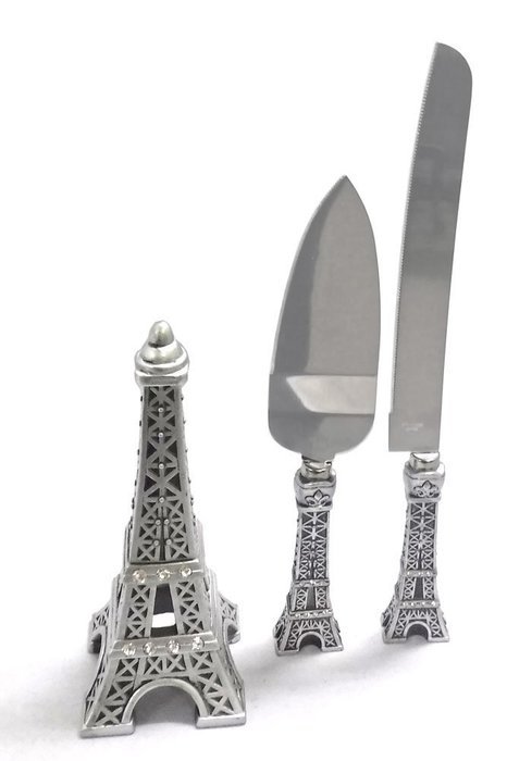 Paris Eiffel Tower Cake Set Includes Cake Topper Cake Knife and Server