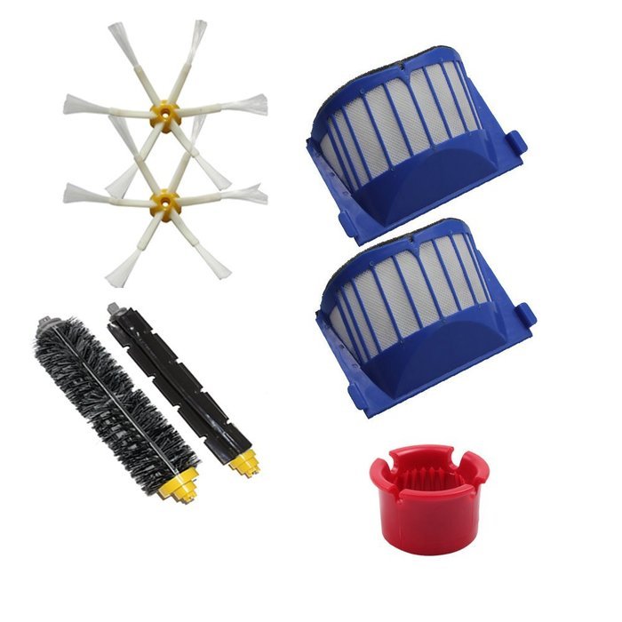 Hongfa Irobot Roomba Brush and Filter Kit 6 Armed Sidebrush Flexible Beater Brush Bristle Brush Roomba Aerovac...