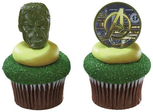Marvel Avengers Hulk Cupcake Rings 12 Pack