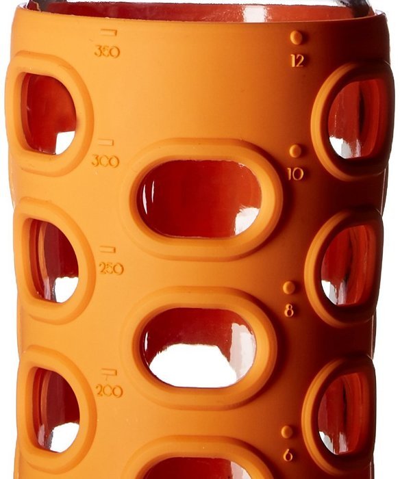 Lifefactory 22-Ounce BPA-Free Glass Water Bottle with Leakproof Cap & Silicone Sleeve, Transparent