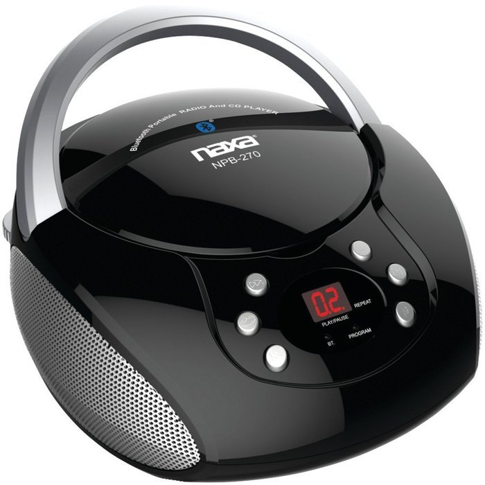 BLTH STREAM CD BOOMBOX, Bluetooth(R) Streaming CD/CD-R/RW Boom Box, Plays CD & CD-R/RW discs, Streams music wirelessly...