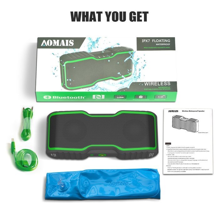 AOMAIS Sport II Portable Wireless Bluetooth Speakers 4.0 with Waterproof IPX7,20W Bass Sound,Stereo Pairing,Durable... N22