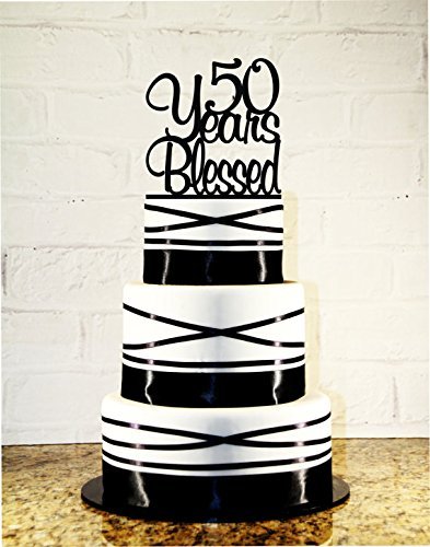 50th Birthday Cake Topper - 50 Years Blessed Custom