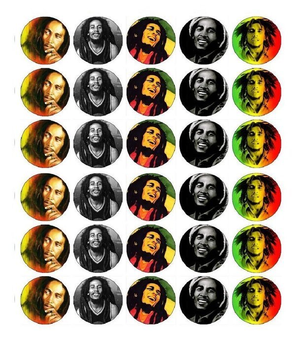 Bob Marley Reggae Cupcake Toppers Edible Wafer Paper BUY 2 GET 3RD FREE