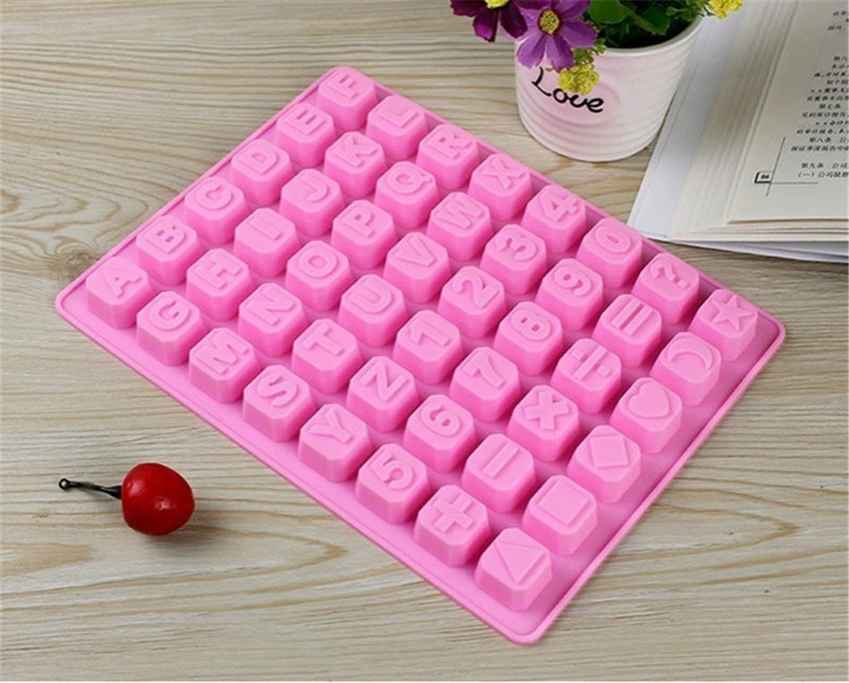 SNW Cake Mold Baking Mold 48 Hole Alphanumeric Silicone Mold N2