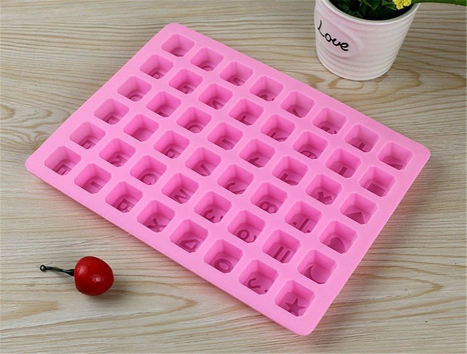 SNW Cake Mold Baking Mold 48 Hole Alphanumeric Silicone Mold N3