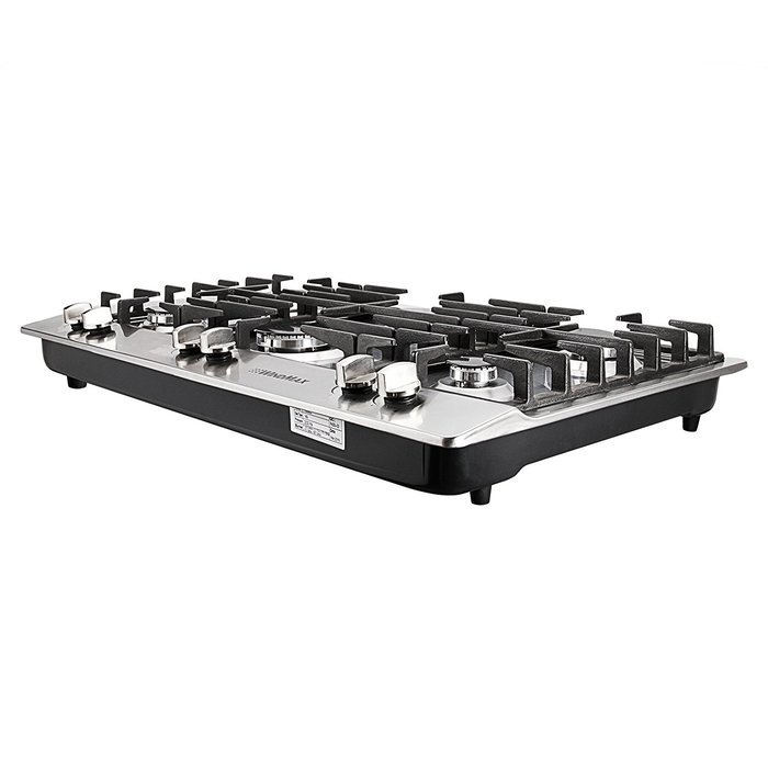 Windmax 34" Silver Stainless Steel 6 Burners Built-In Stove LPG/NG Fixed Cooktop Cooker N5