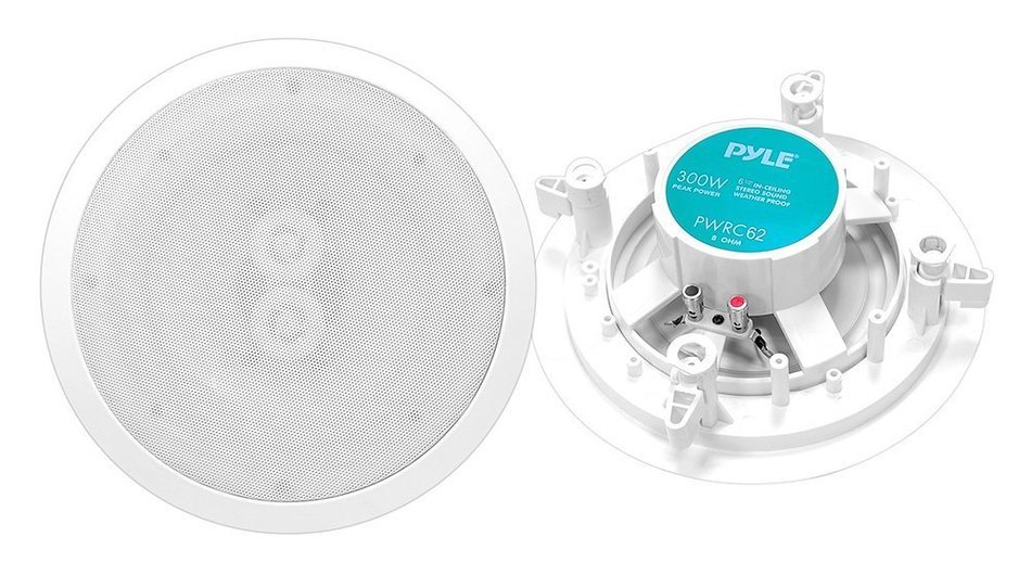 Pyle Home PWRC52 5.25-Inch Weather Proof 2-Way In-Ceiling / In-Wall Stereo Speaker (Single Speaker) N12