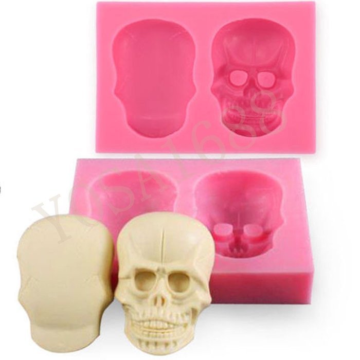 Yosa Skull Silicone Fondant Mould Cake Toppers Fimo Icing Sugarcraft Decorating Cake Mold N2