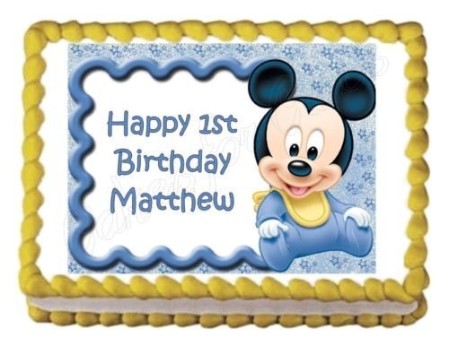 BABY MICKEY MOUSE baby shower or birthday party edible cake image topper sheet
