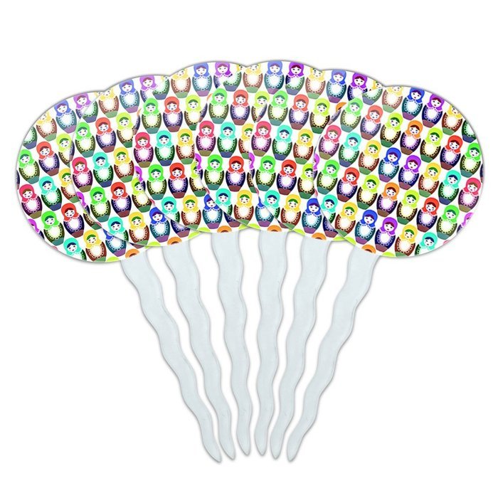 Set of 6 Cupcake Picks Toppers Decoration Places and Things - Machu Picchu Peru Travel N8