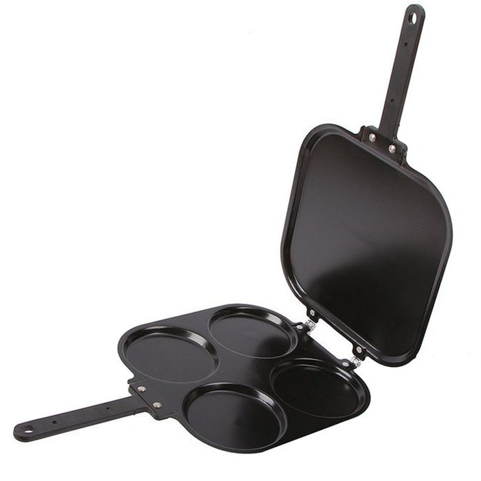 Outgeek Pancake Maker Round Shaped DIY Perfect Pancake Pan Black N3