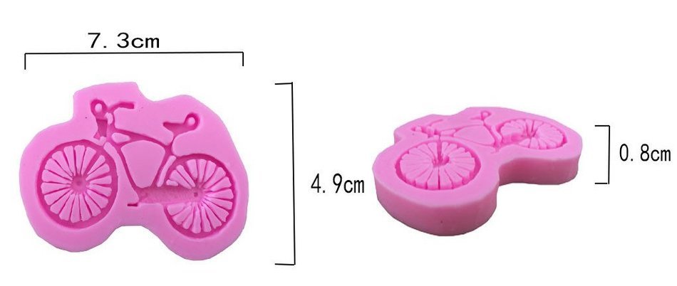 YIJIA Bicycle Shape 3D Silicone Fondant Cake Mold Chocolate Mould Bakeware Cake Decorating Tools pack of 2
